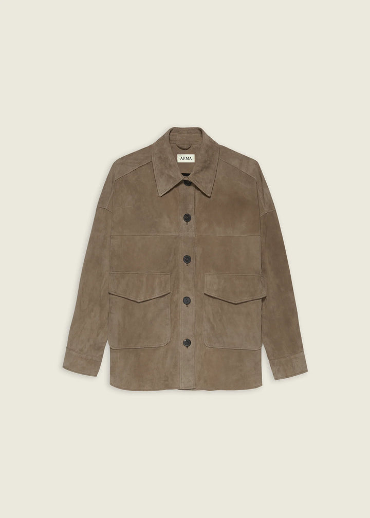ARMA - Kaylee Suede Overshirt in Soil