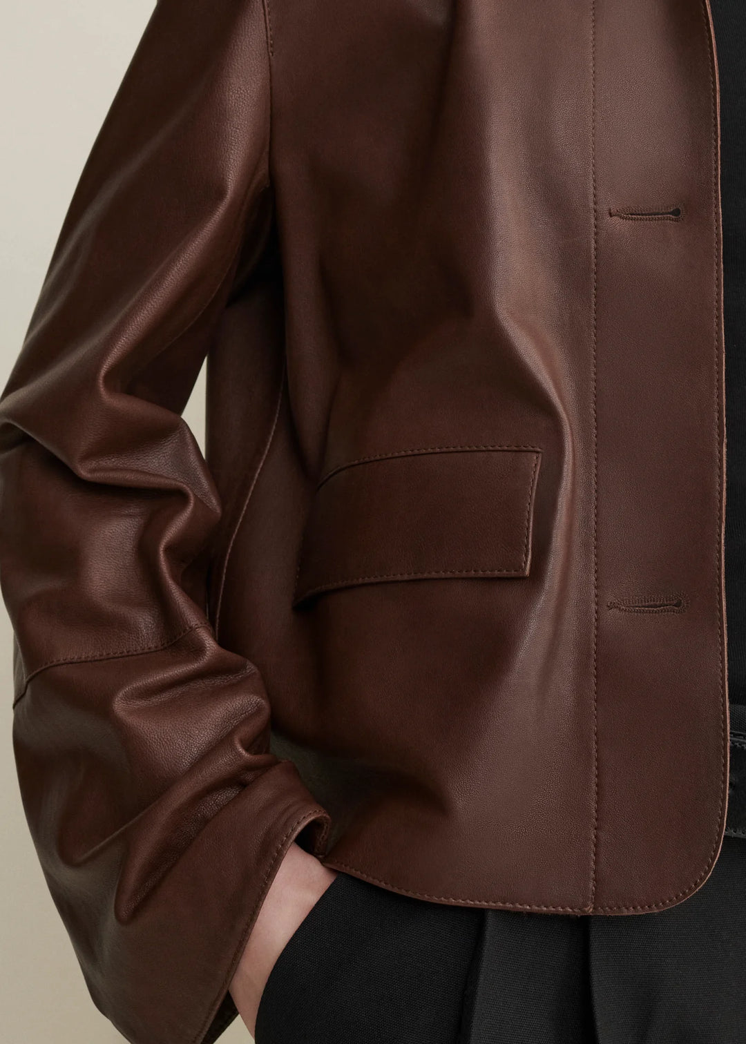 ARMA - Fem Vintage Leather Jacket Mud Brown