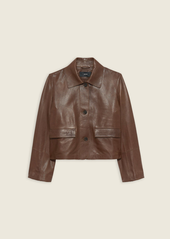 ARMA - Fem Vintage Leather Jacket Mud Brown