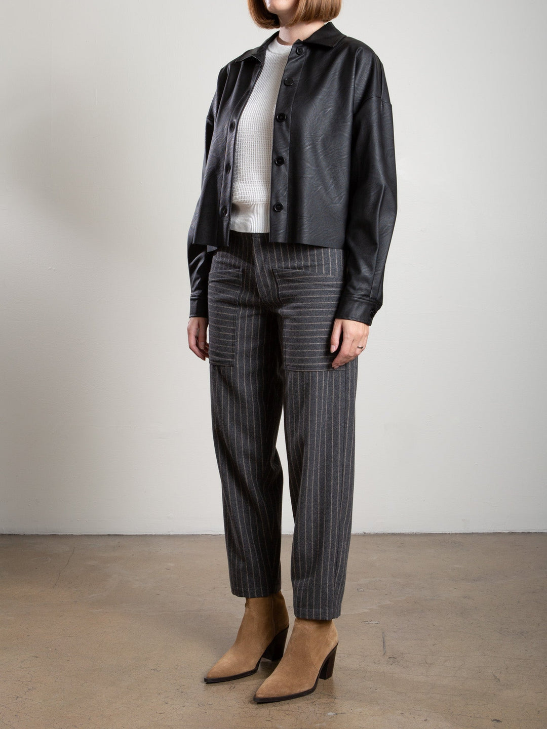 Pharoah - Ezra Pant in Wool Pinstripe Harbor