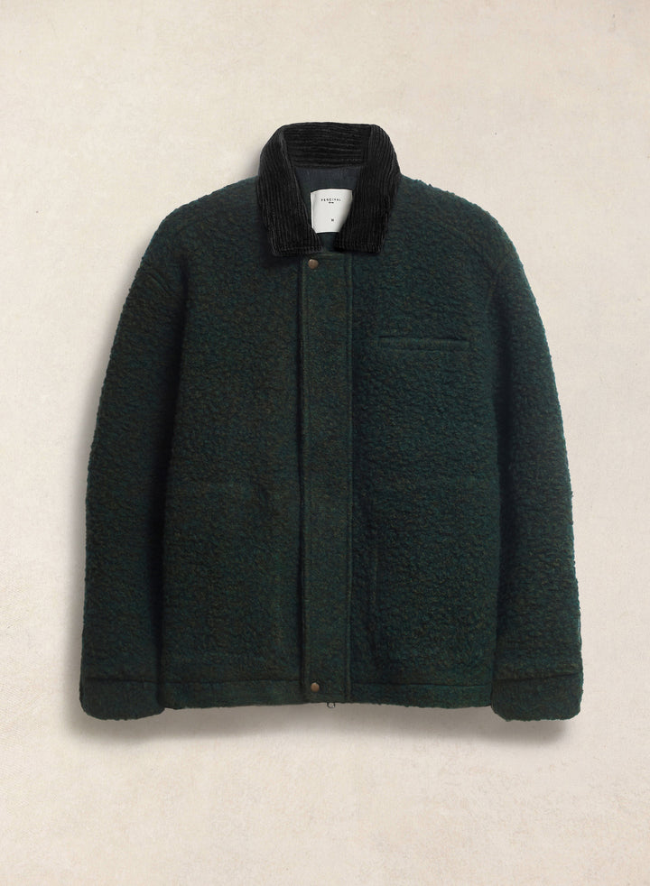 Percival Murrey jacket in forest green flat lay