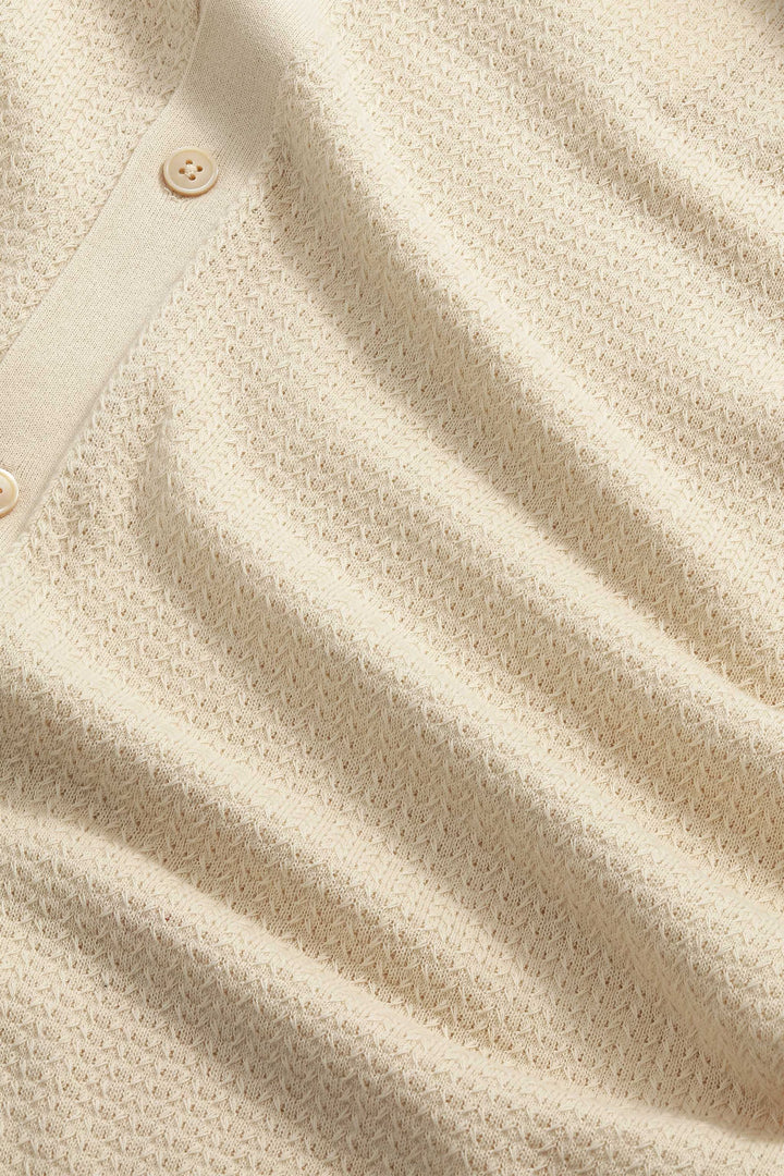 NN. 07 - Ivory Nalo Textured Stitch Polo