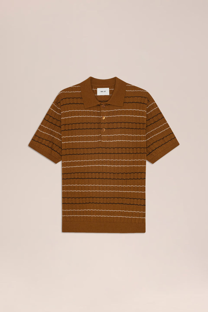NN. 07 - Cinnamon Alfie Pointelle Stitch Polo