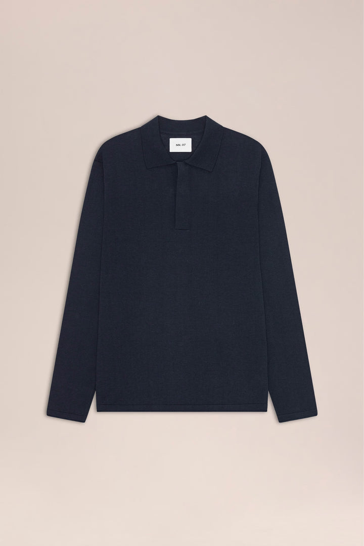 NN. 07 - Sammy Polo Navy Blue Silk Cotton