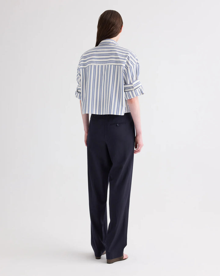TWP - Next Ex Shirt in Ivory Multi Mens Stripe Superfine Cotton Poplin