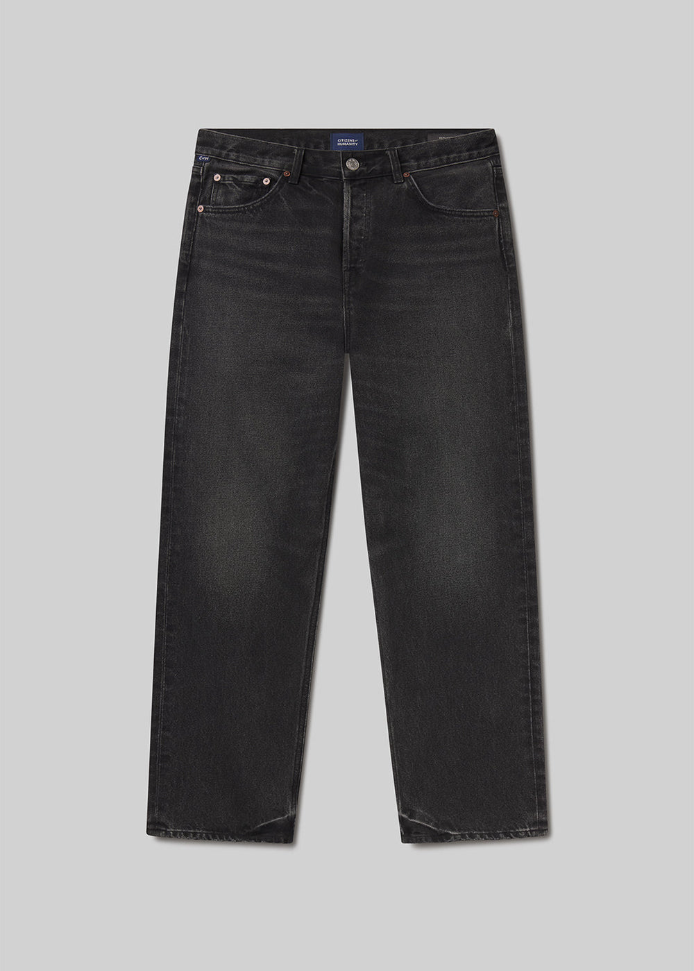 Beau Relaxed Straight Jean in Washed Onyx flat lay