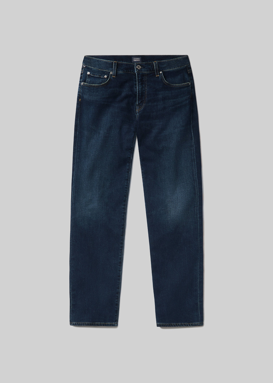 Elijah Straight Cashmere Denim in Prospect flat lay