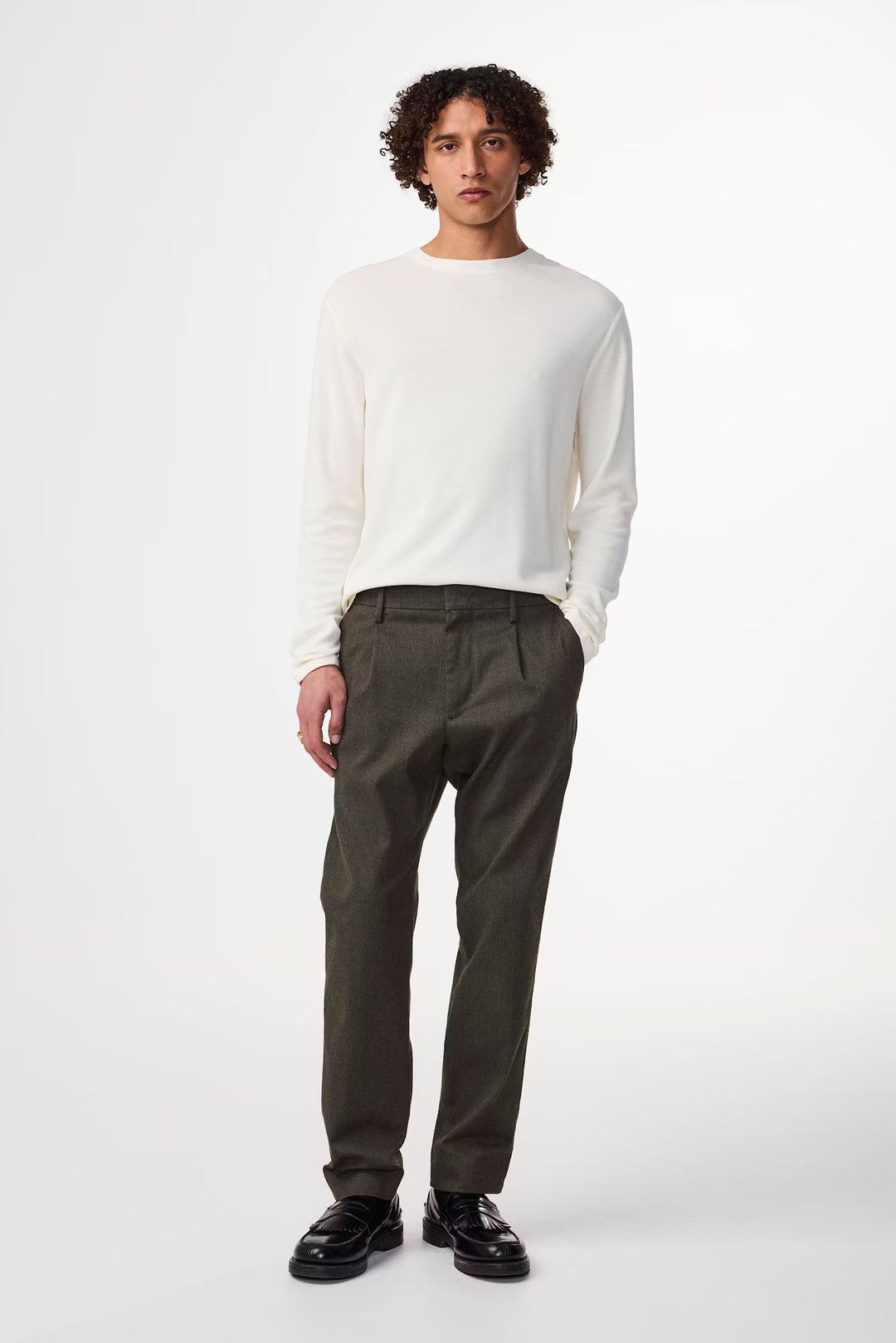 NN. 07 - Clive Waffle Knit Tee in Egg White
