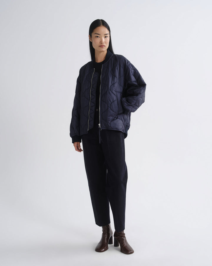 Agolde Isla Quilted Jacket in Ink front view