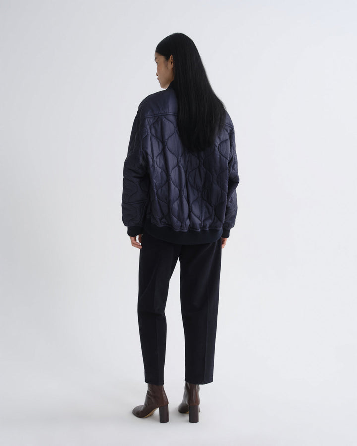 Agolde Isla Quilted Jacket in Ink back view