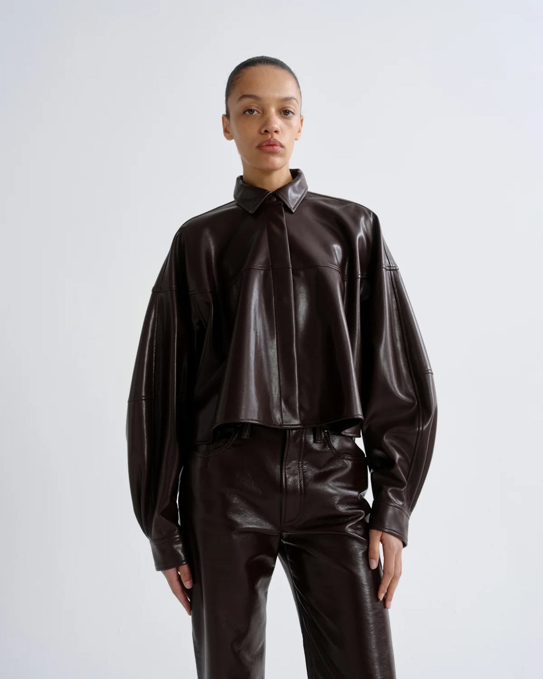 Agolde - Agnes Shirt in Maderas Vegan Leather