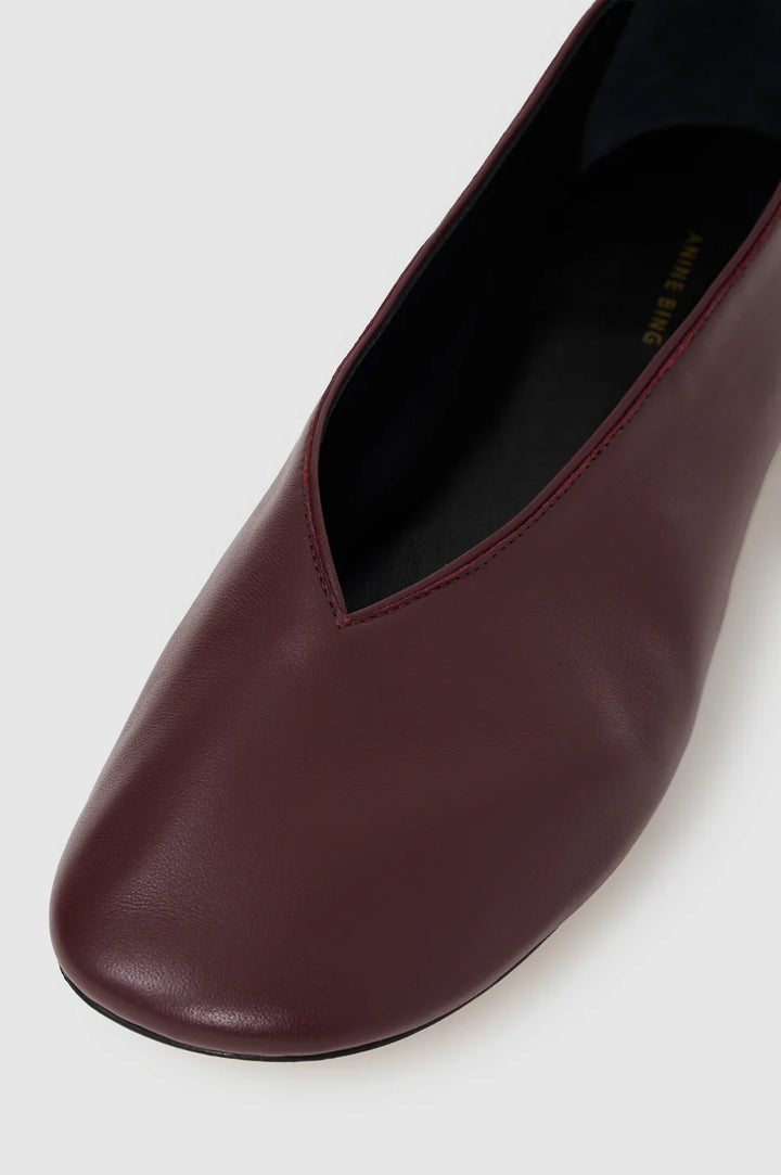 Anine Bing - Ana Flat in Fig Smooth Leather
