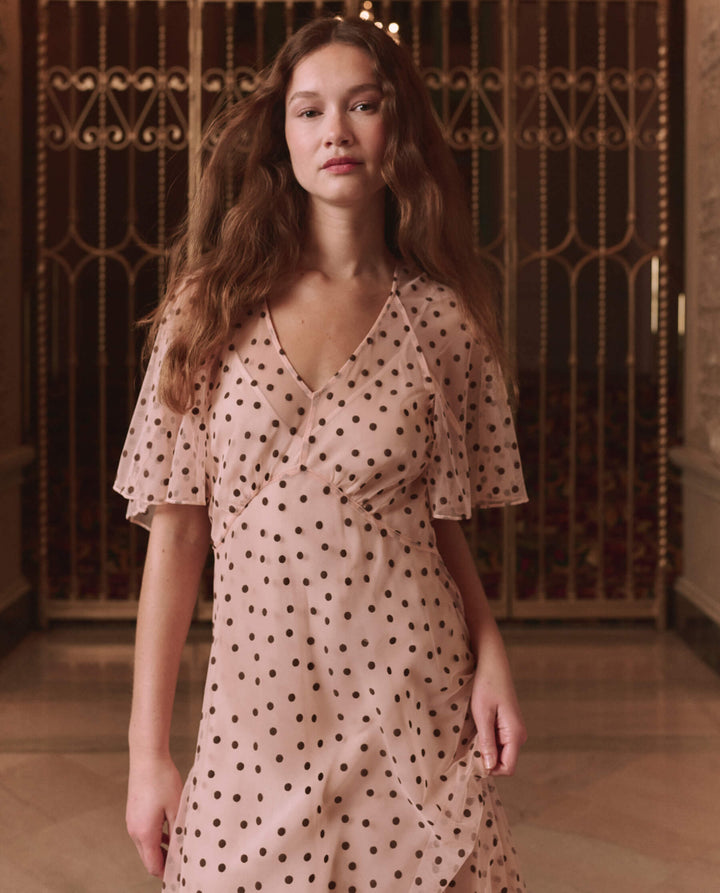 THE GREAT. - Pink Dot Festal Dress