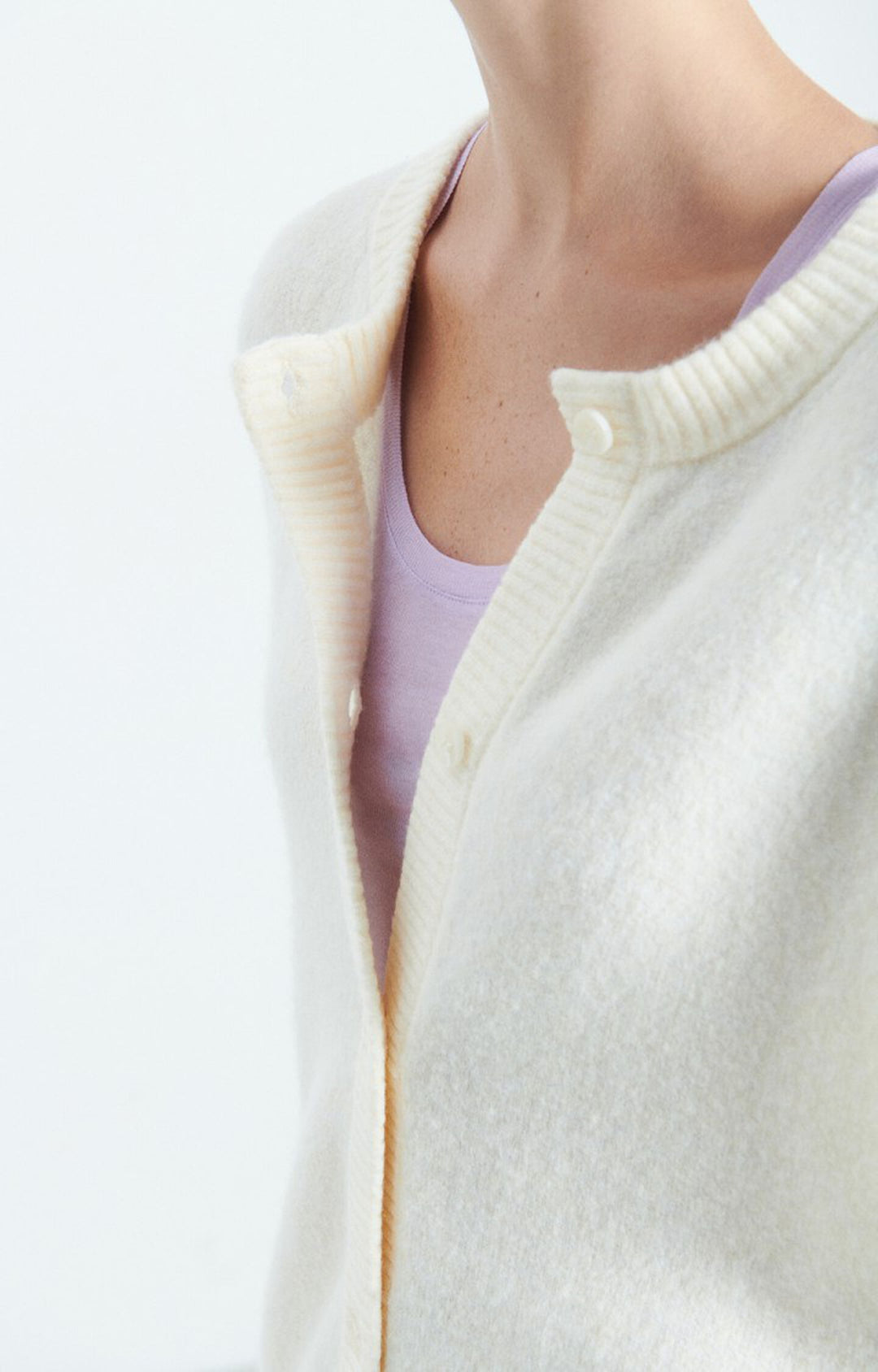American Vintage - Melange Pannacotta Damsville Crewneck Cardigan