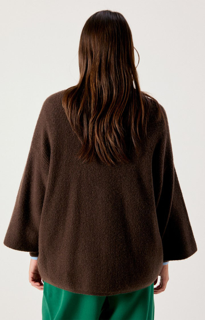 American Vintage - Damsville V-Neck Cardigan - Melange Brown