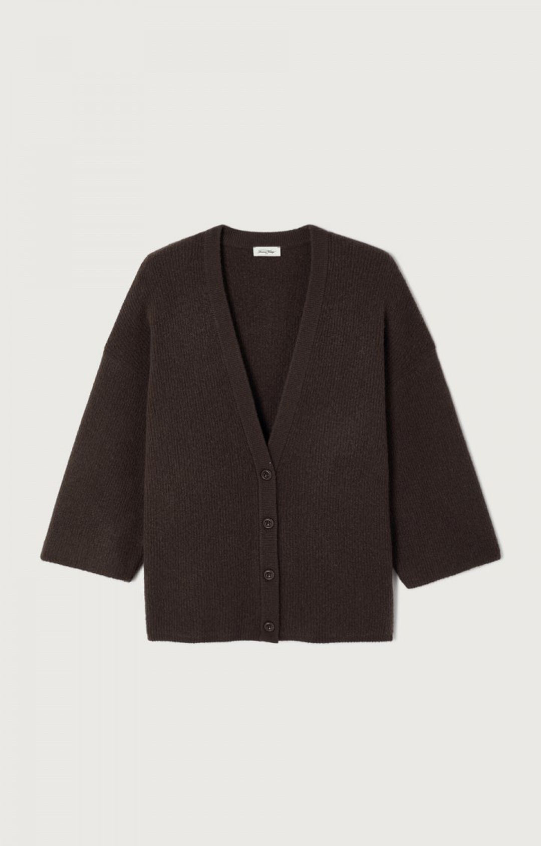 American Vintage - Damsville V-Neck Cardigan - Melange Brown