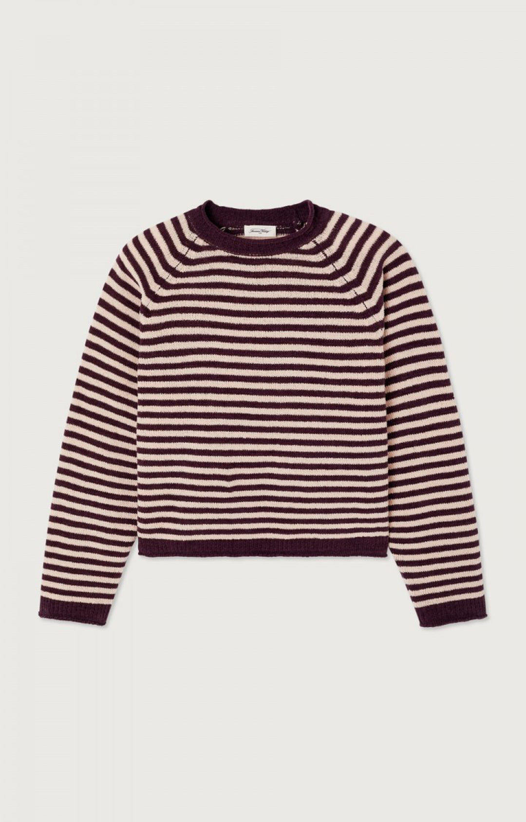 American Vintage - Ekewood Striped Sweater Aubergine and Pale Pink Stripes