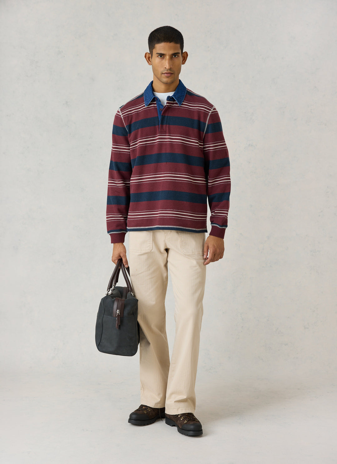 Percival burgundy stripe rugby shirt