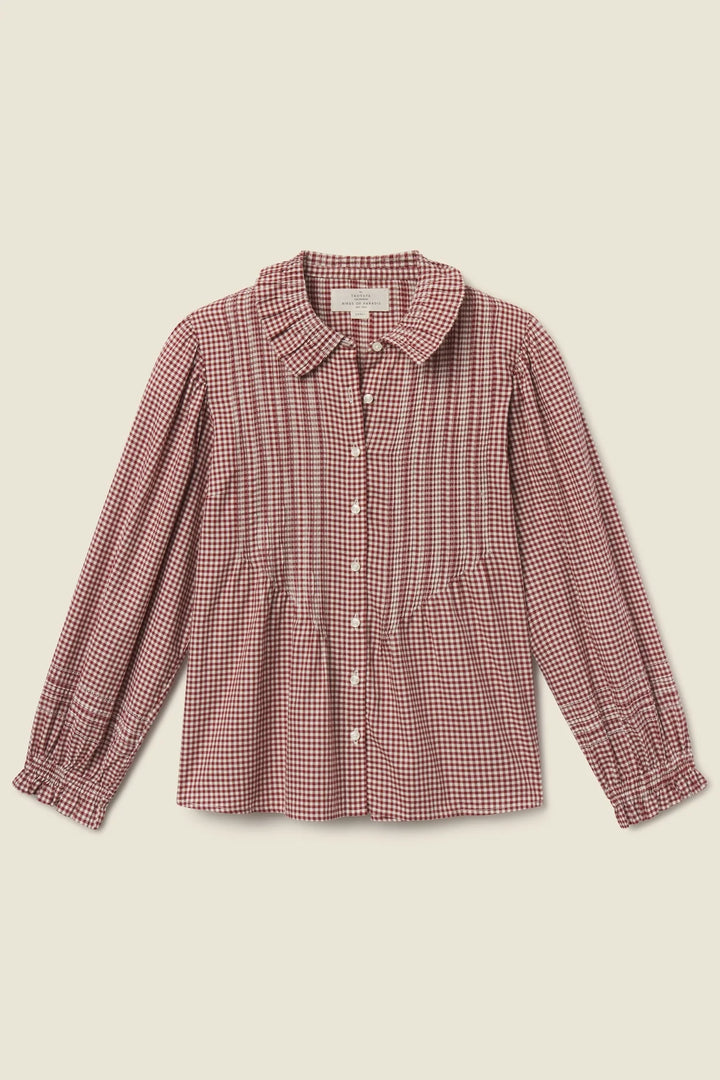 Trovata - Francesca Blouse in Mahogany Check