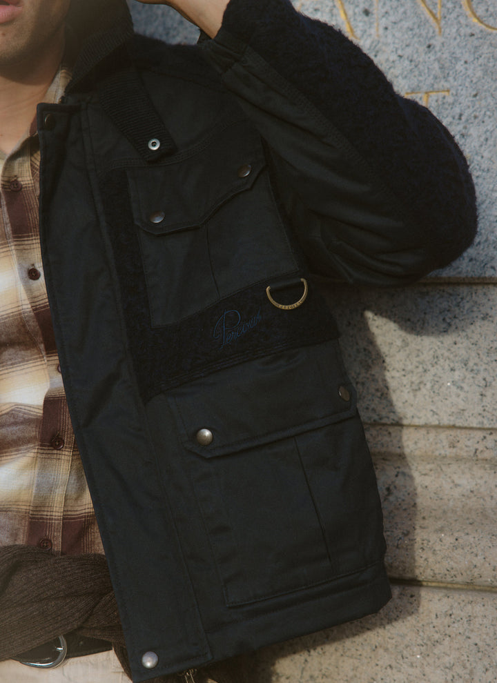 Percival Fletcher Patchwork Jacket D-ring detail