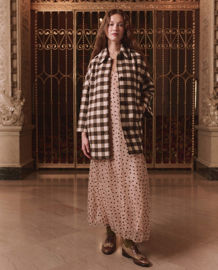 THE GREAT. -  Car Coat Chocolate/Cream Check