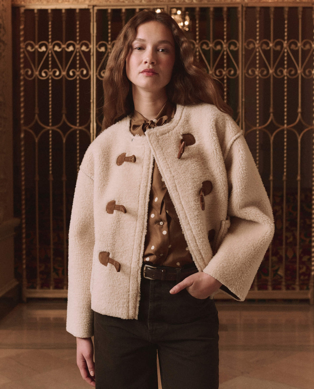 THE GREAT. - Cream Woodside Toggle Coat