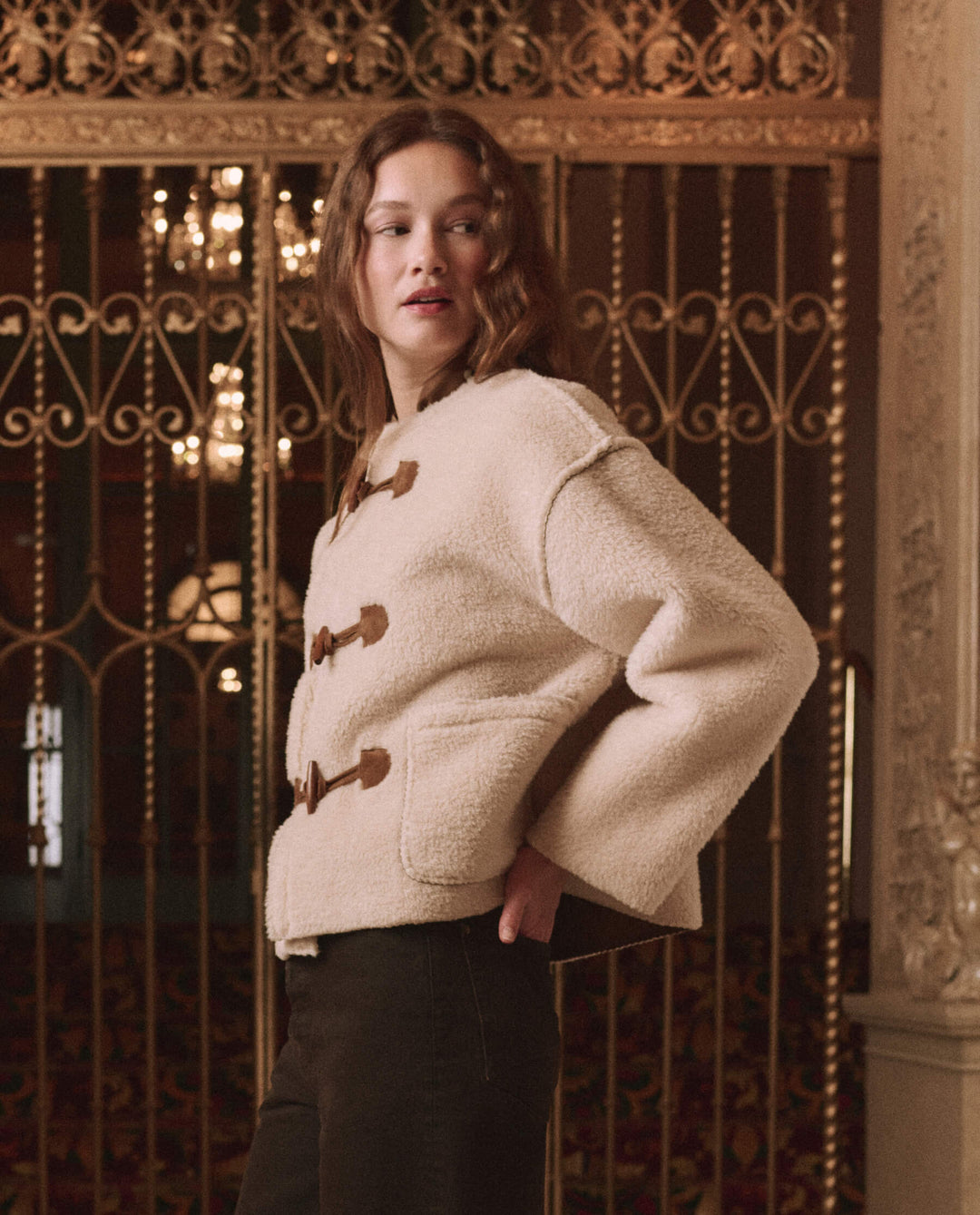 THE GREAT. - Cream Woodside Toggle Coat