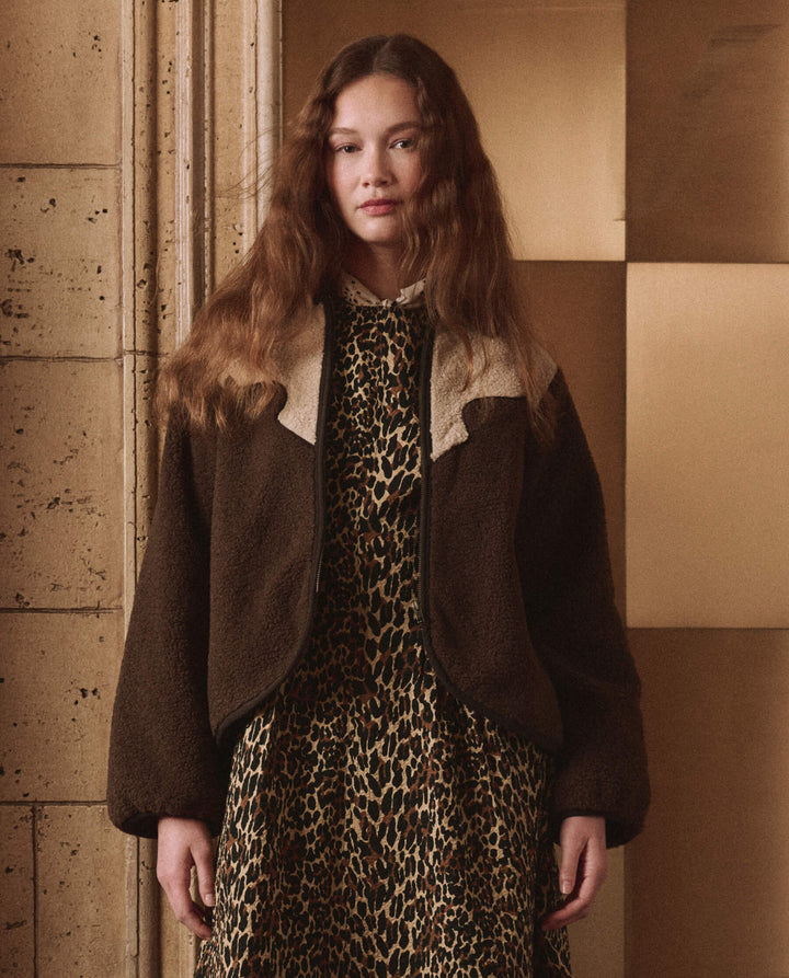 THE GREAT. - Reversible Western Yoke Pasture Jacket Brown w/ Cream