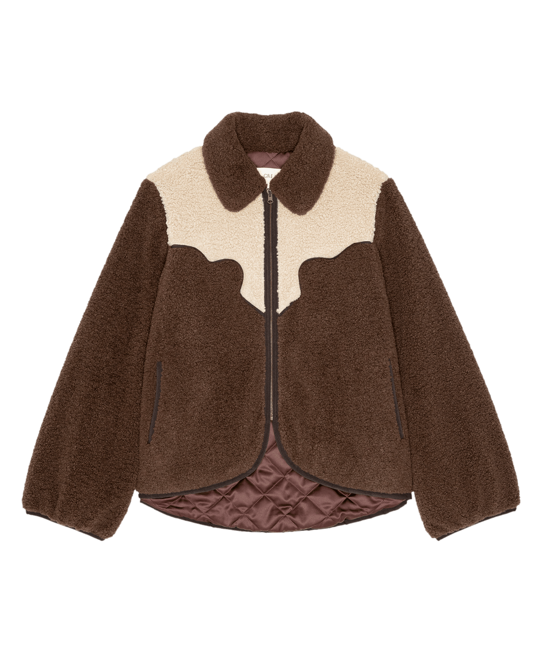 THE GREAT. - Reversible Western Yoke Pasture Jacket Brown w/ Cream