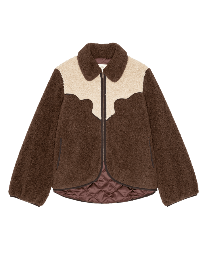 THE GREAT. - Reversible Western Yoke Pasture Jacket Brown w/ Cream