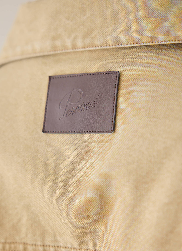 Percival Jackson Harrington Jacket leather patch detail
