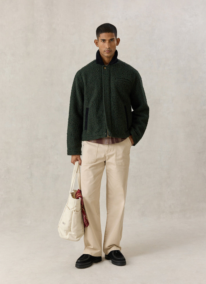 Percival Murrey forest green jacket with cream trousers