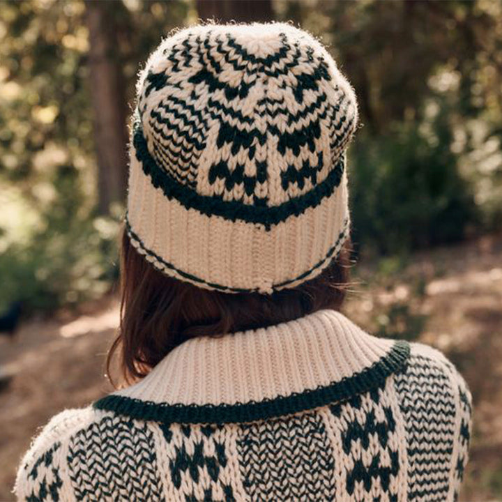 THE GREAT. - Cream/Forest Chalet Beanie