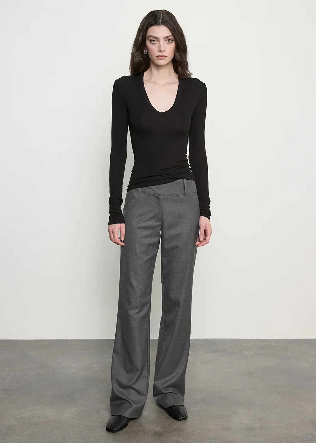 Enza Costa - Suit Minimal Trouser Dark Heather Grey