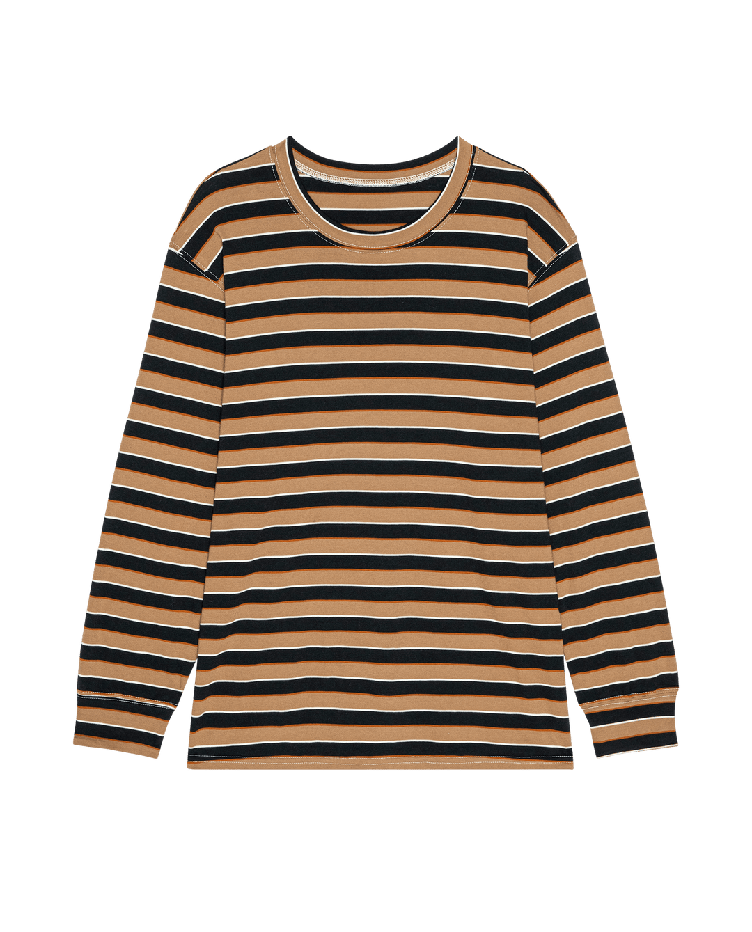 THE GREAT. - Cigar Stripe Long Sleeve Relaxed Crew
