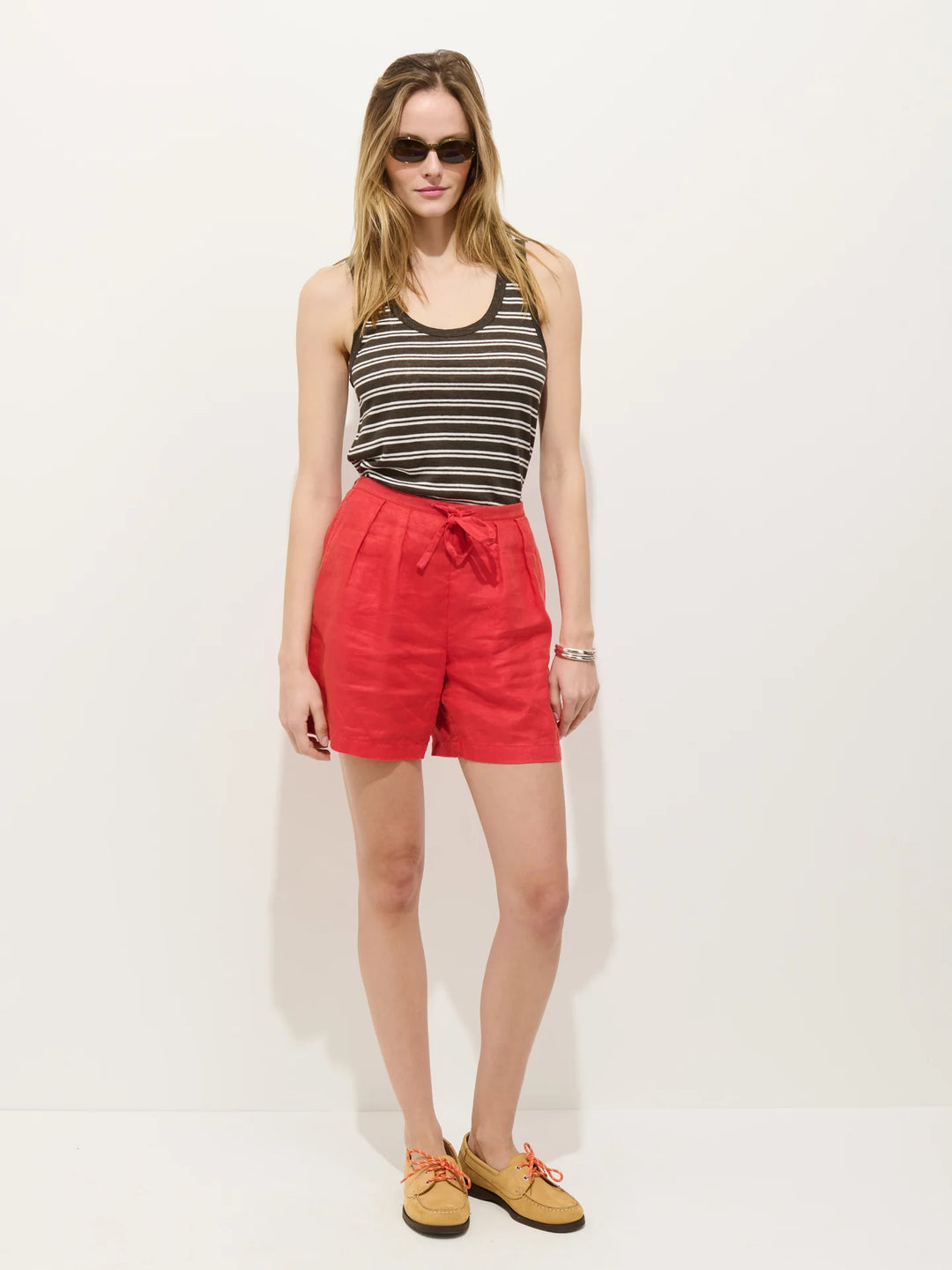 Alex Mill - Garcon Linen Tank Roasted Bean Stripe