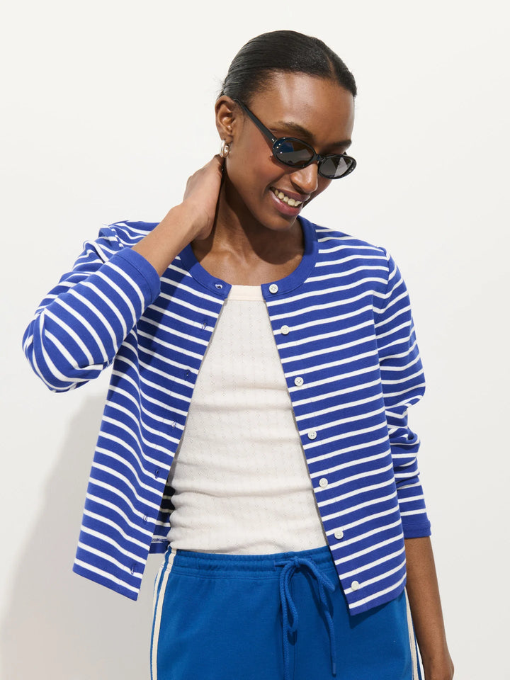 Alex Mill - Coco Sport Striped Cardigan Blue/Ivory