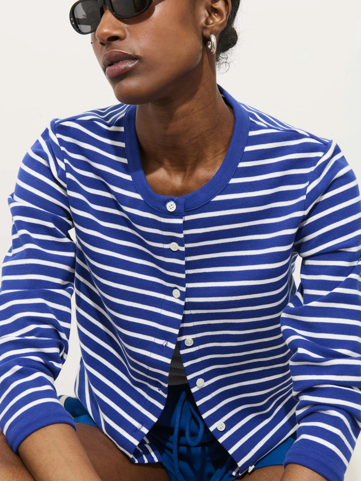 Alex Mill - Coco Sport Striped Cardigan Blue/Ivory