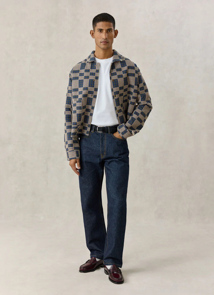 Percival - Wallis Overshirt - Navy Grid Check