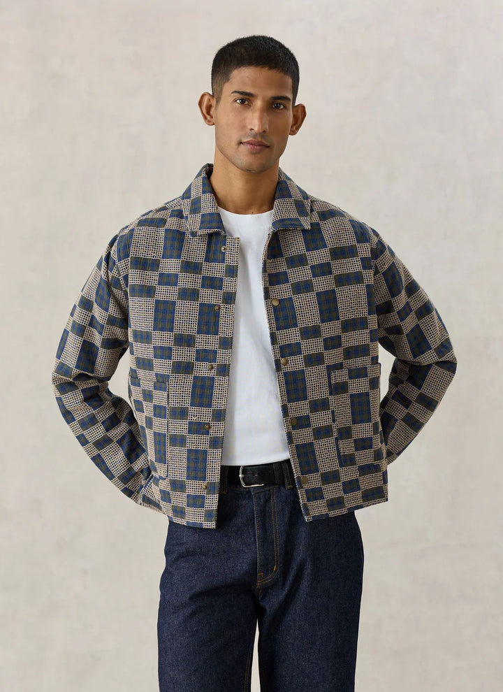 Percival - Wallis Overshirt - Navy Grid Check