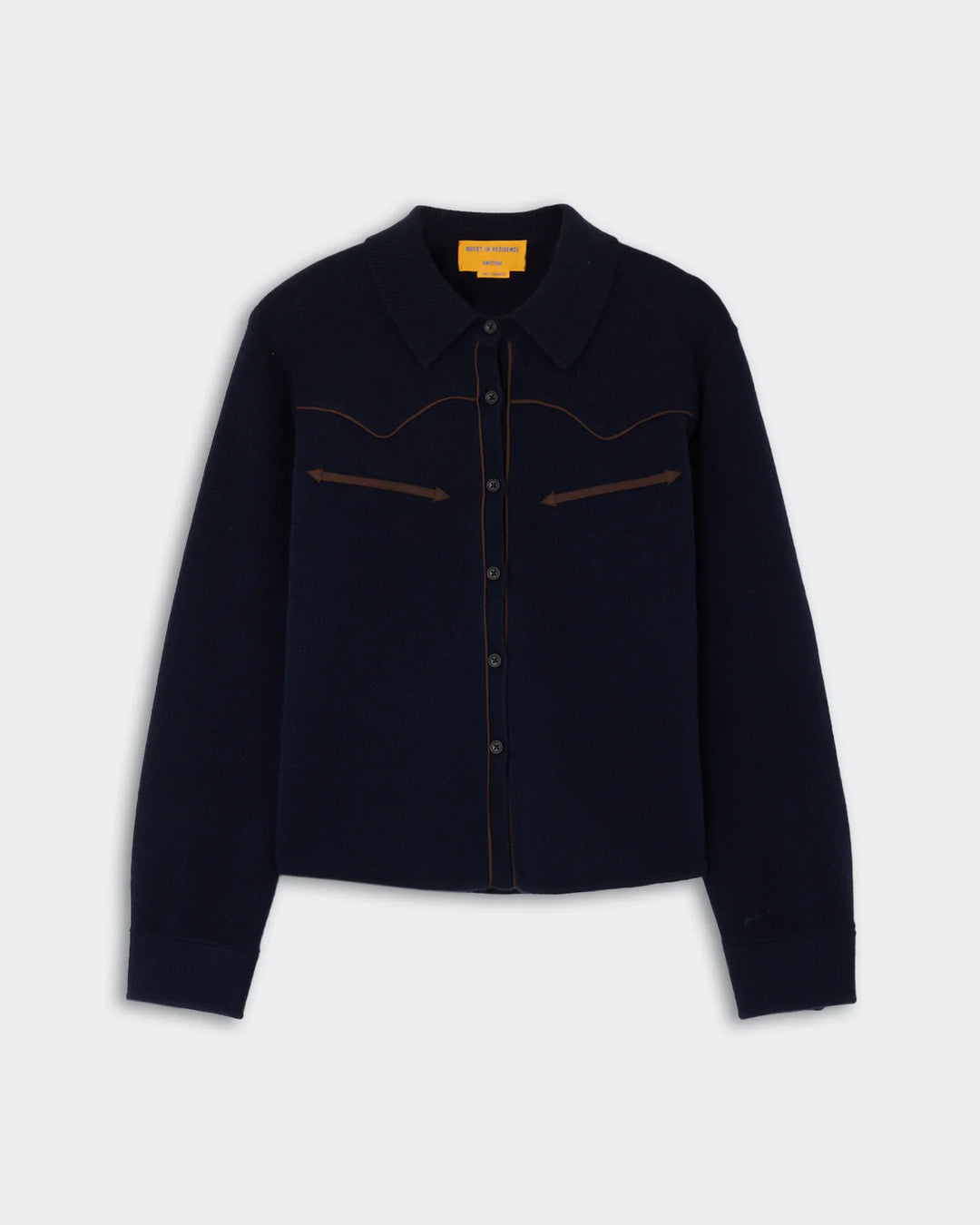 Guest in Residence - Midnight Western Shirt Cropped Cashmere