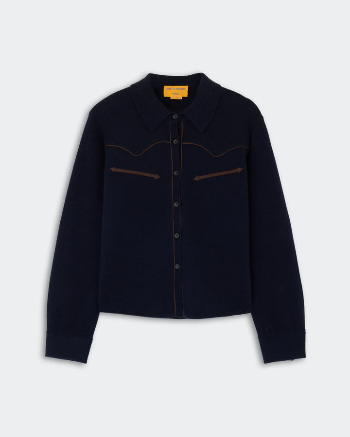 Guest in Residence - Midnight Western Shirt Cropped Cashmere