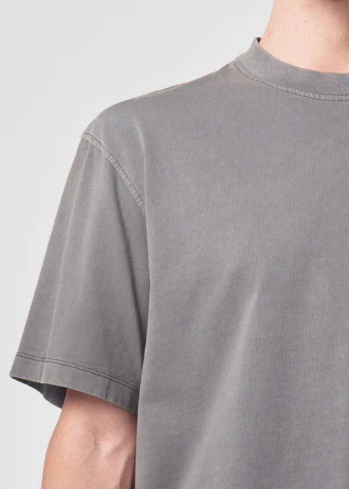 Agolde - Asha Mock Neck Tee in Flint - Kalifornia Jean Bar