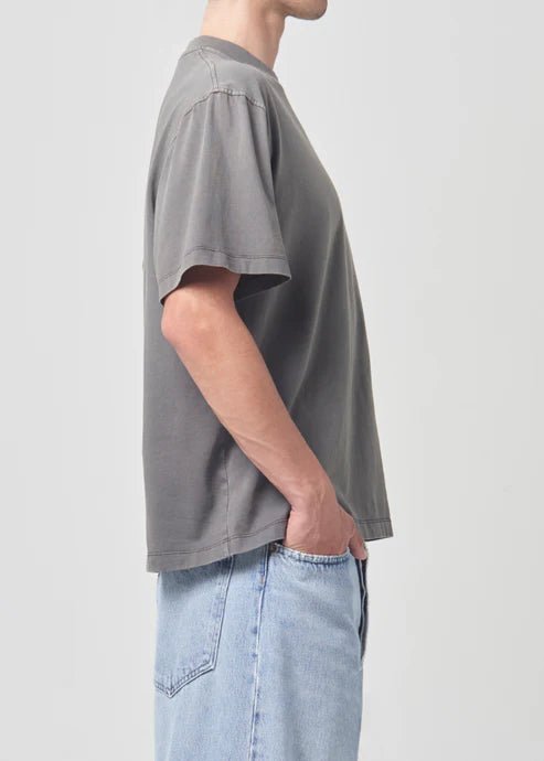 Agolde - Asha Mock Neck Tee in Flint - Kalifornia Jean Bar