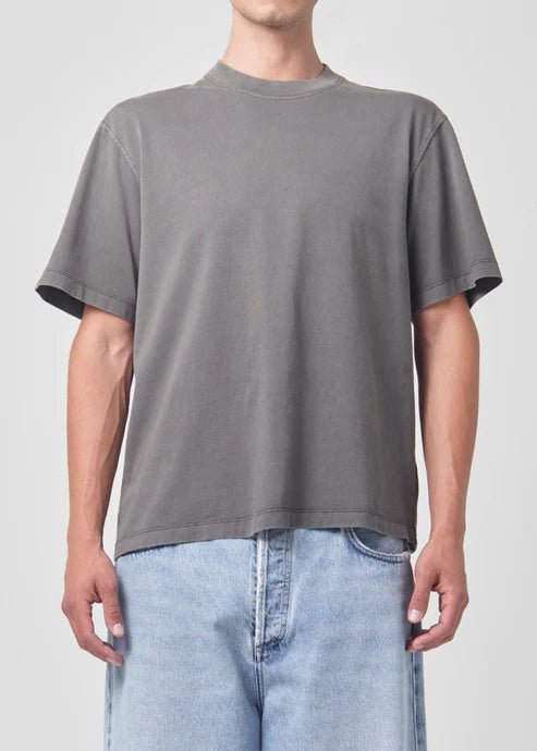 Agolde - Asha Mock Neck Tee in Flint - Kalifornia Jean Bar