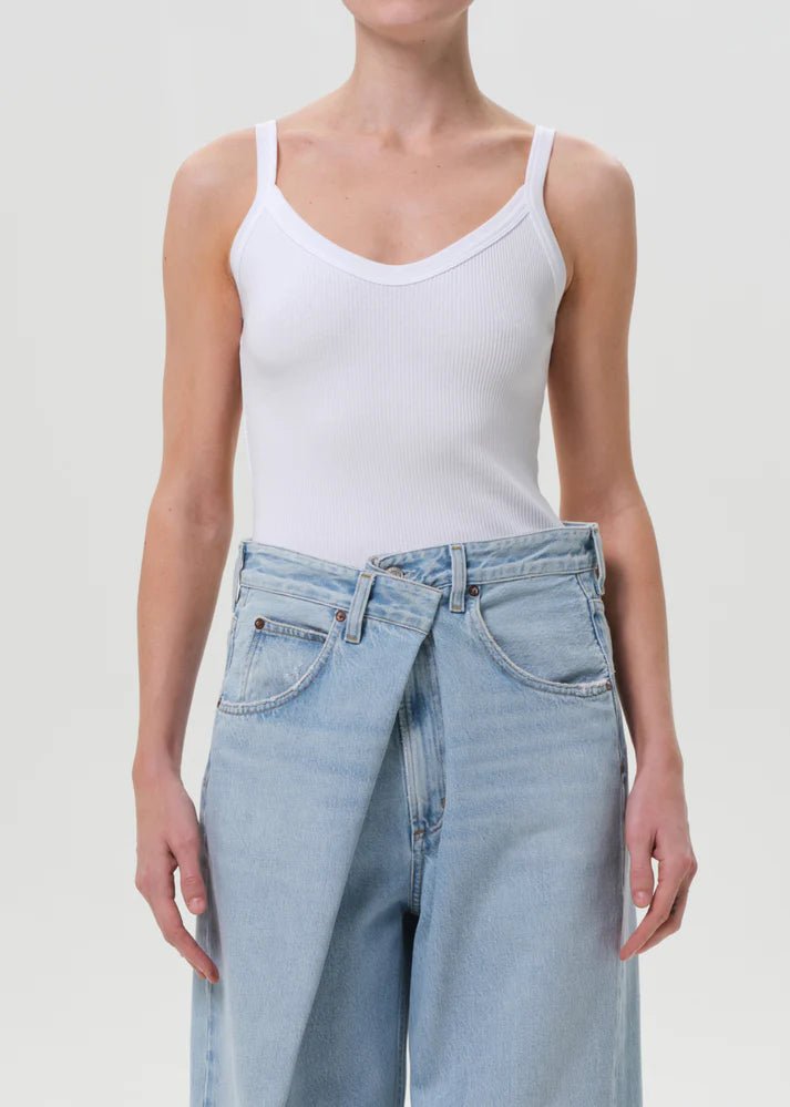 Agolde - Jordan Tank in White - Kalifornia Jean Bar