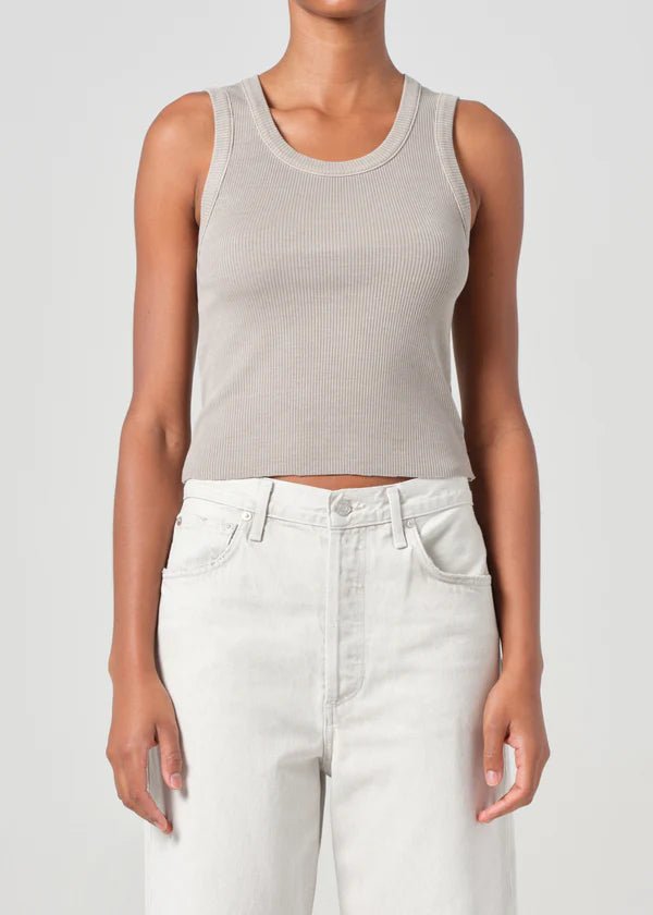 Agolde - Shrunken Poppy Tank in Drab - Kalifornia Jean Bar