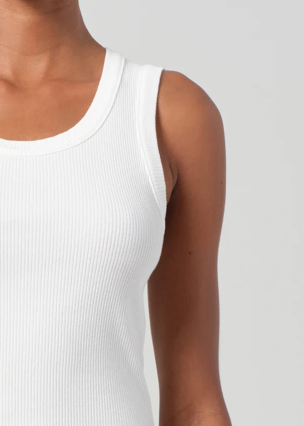 Agolde - Shrunken Poppy Tank in White - Kalifornia Jean Bar