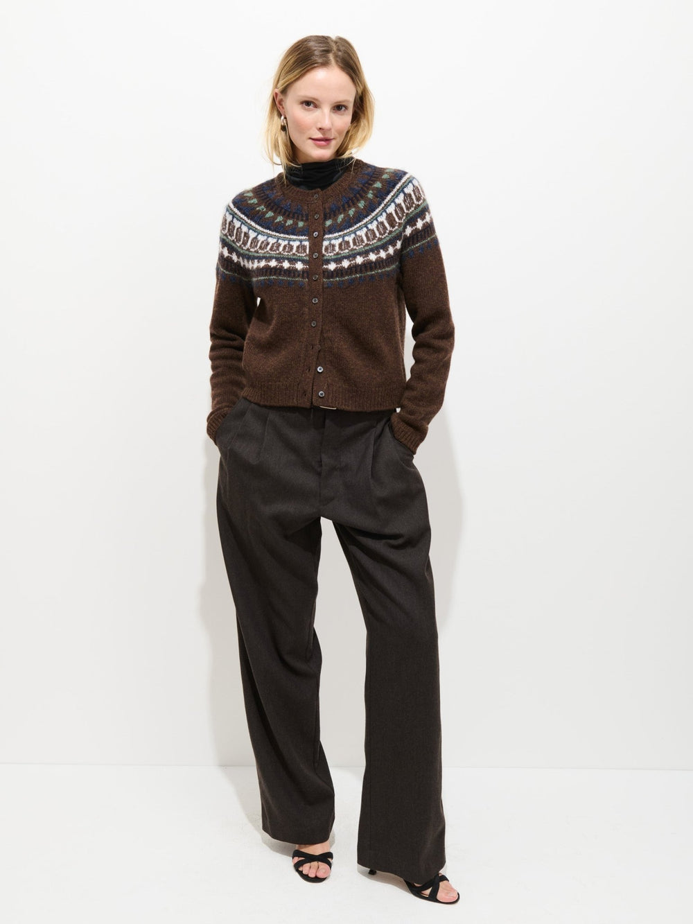 Alex Mill - Charlotte Fair Isle Sweater in Chestnut - Kalifornia Jean Bar