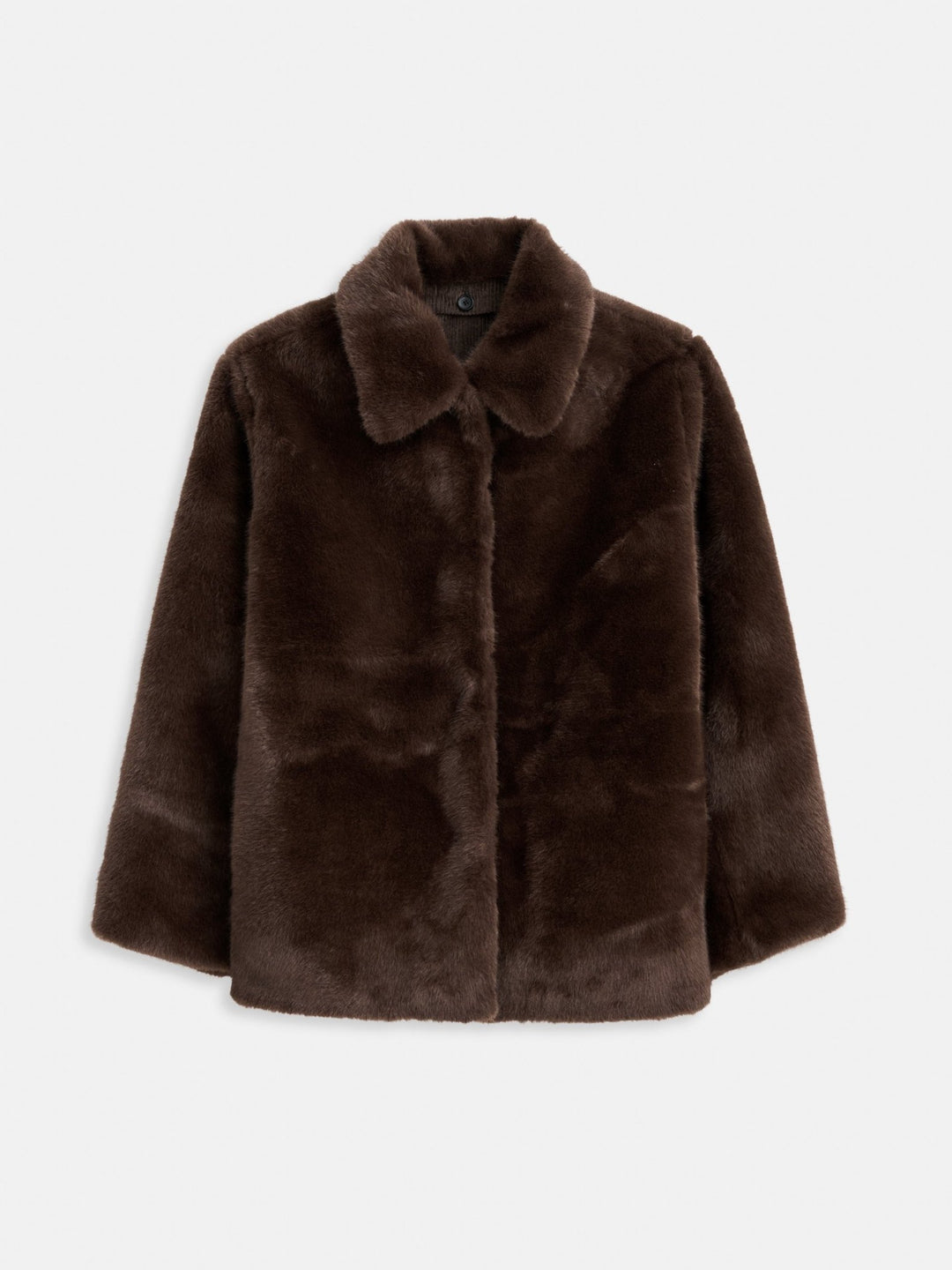 Alex Mill - Duane St Faux Fur Jacket in Dark Brown - Kalifornia Jean Bar